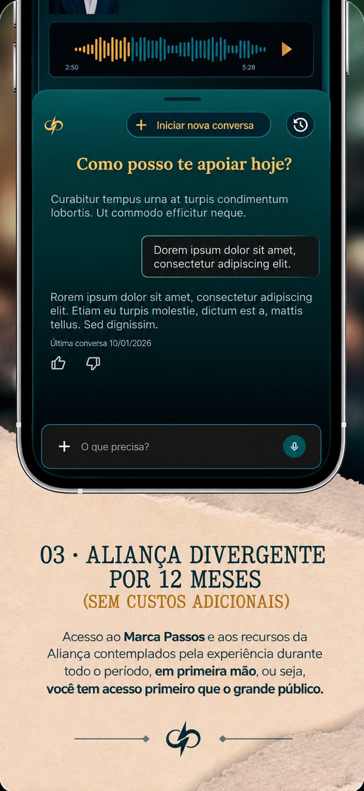 Aliança Divergente por 12 meses — acesso aos recursos contemplados pela experiência.