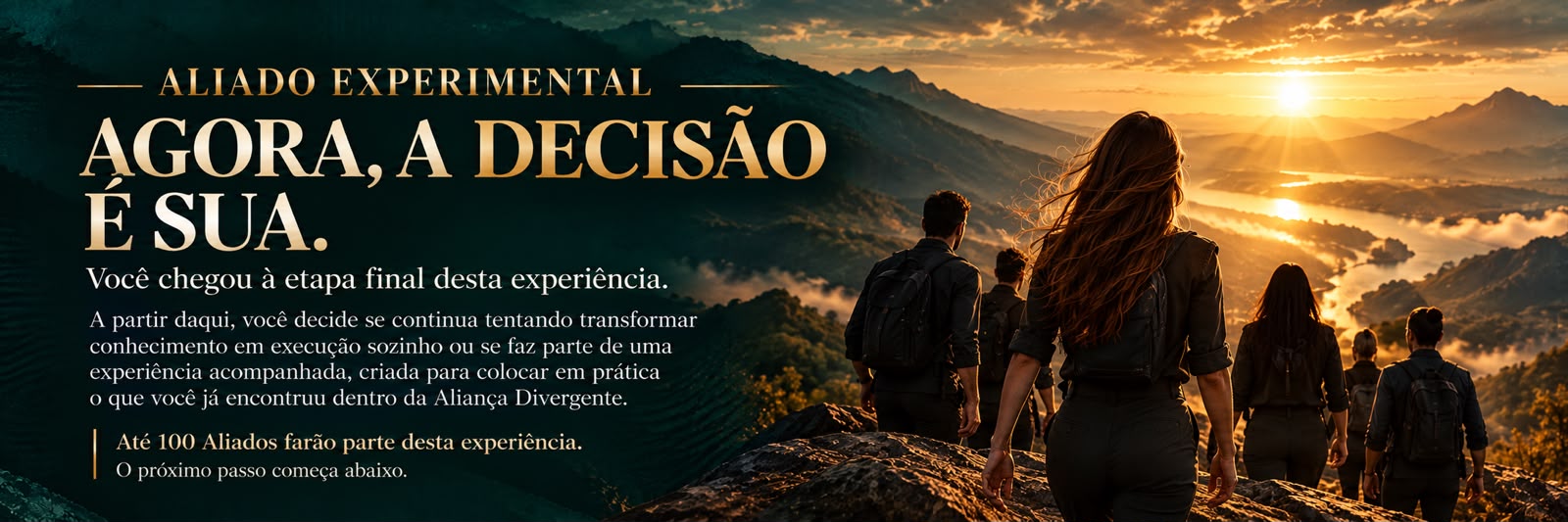 Aliado Experimental. Agora, a decisão é sua. Você chegou à etapa final desta experiência.